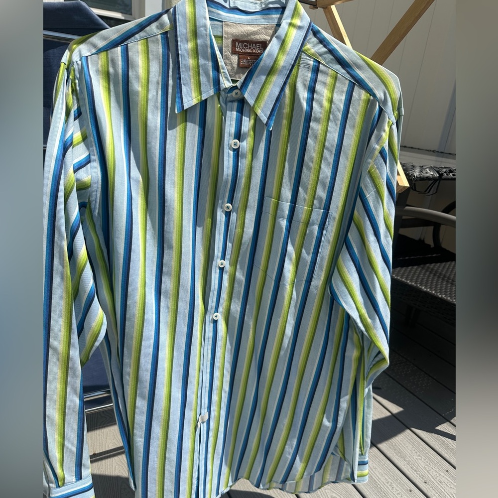 Michael Kors Men's Vibrant Striped Shirt